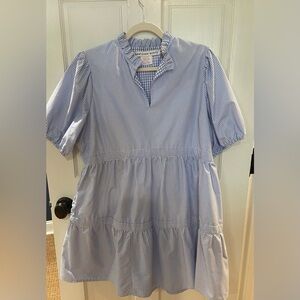 Gretchen Scott Blue and White Stripe Short Sleeved Dress